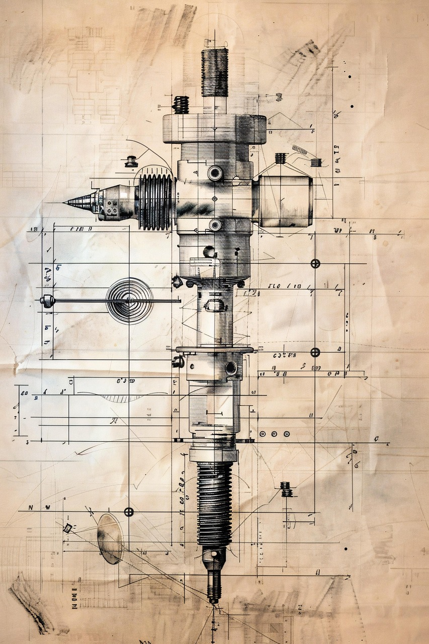 technical, drawing, blueprint, screw, engineering, design, mechanical, component, precision, measurement, detailed, assembly, manufacture, technical drawing, engineering design, technical sketch, mechanical drawing, detailed blueprint, technical blueprint, engineering component, screw design, screw drawing, technical illustration, mechanical part, ai generated