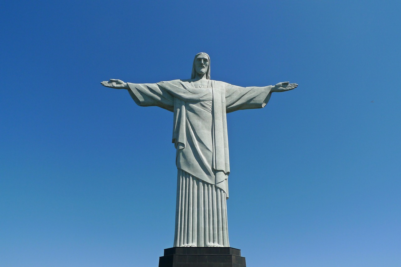 rio de janeiro, brasil, south america, jesus, christus, travel, brazil, rio, scenery, blue, tourist destination, city, day off, land mark, famous, landmark, religion, culture, monument