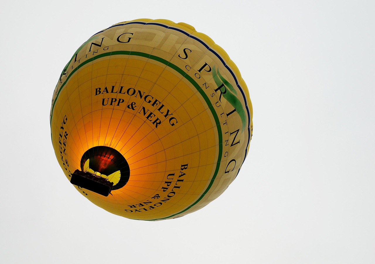 balloon, hot air balloon, yellow, round, flight, balloon flight, transport, mode of transport