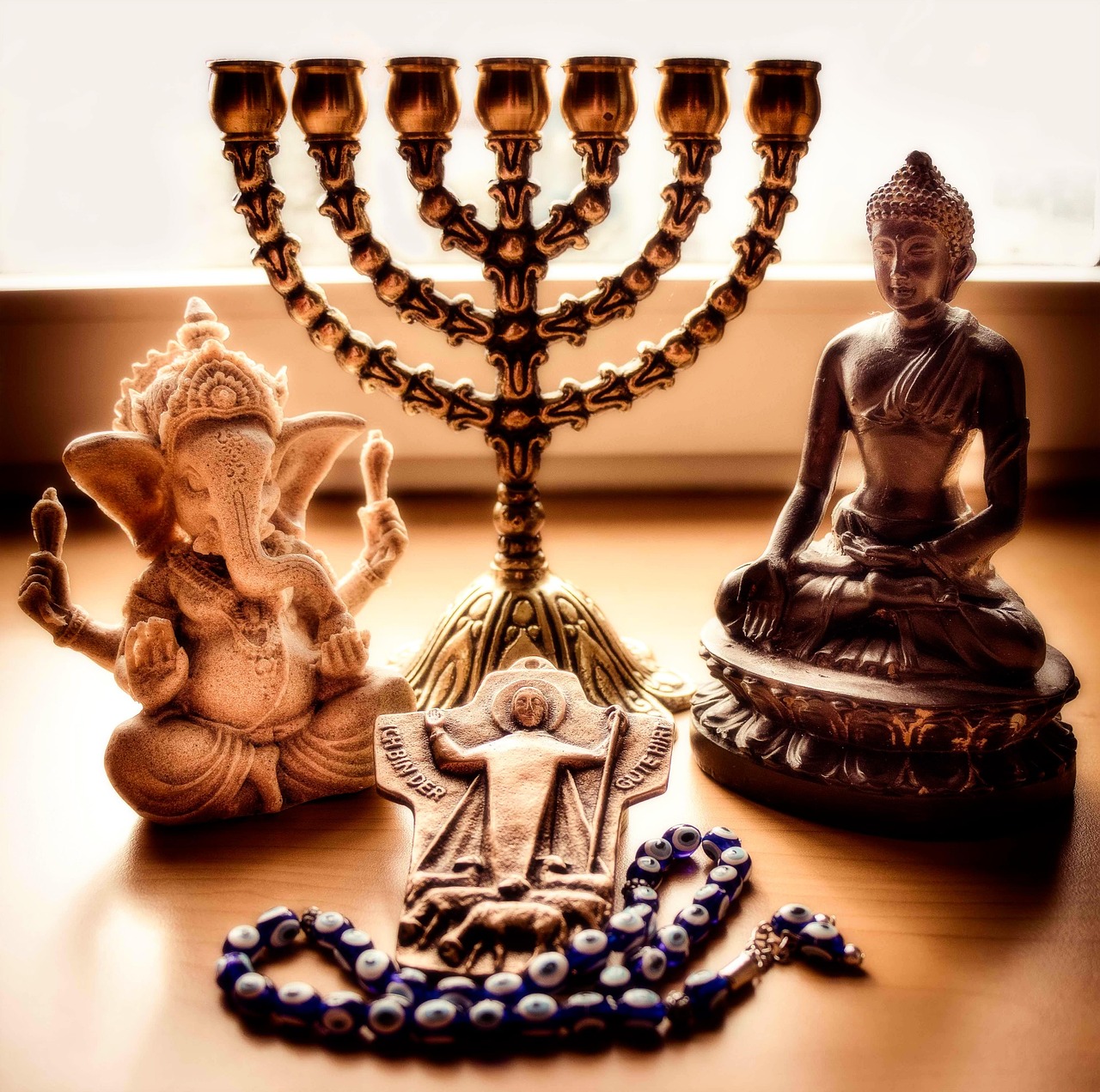 religion, world religions, menorah, buddha, ganesh, cross, christianity, islam, judaism, hinduism, buddhism