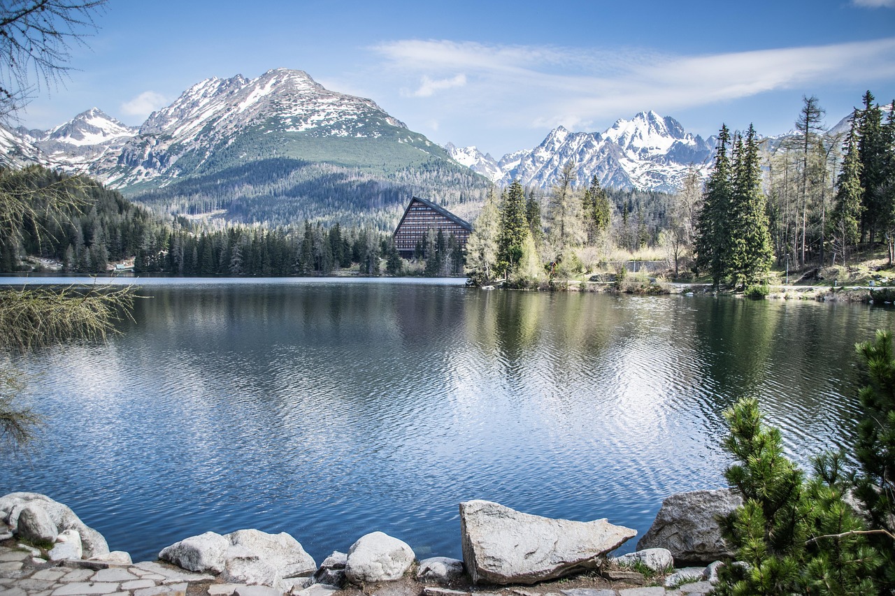 štrbské pleso, lake, high tatras, panorama, mountains, nature, slovak republic, peace, view