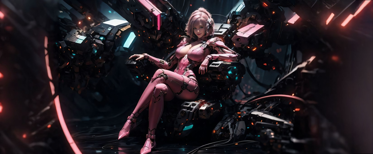 ai generated, woman, mecha, gundam, robot, girl, space, sci-fi, fantasy, technology, future, portrait