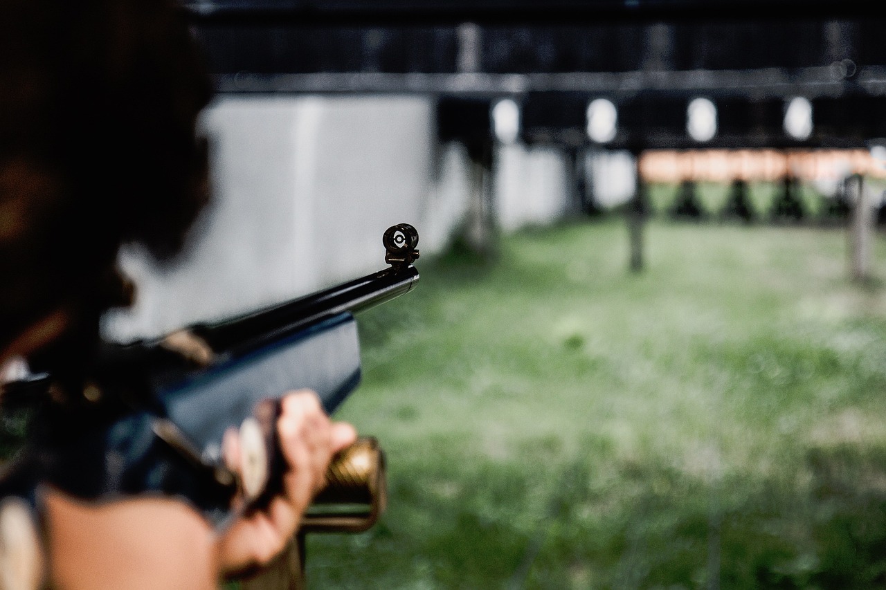 people, man, gun, shooting, range