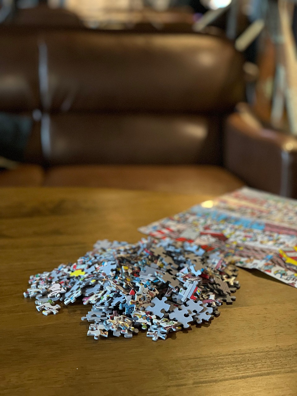 puzzle, hobby, cafe, break, puzzle pieces