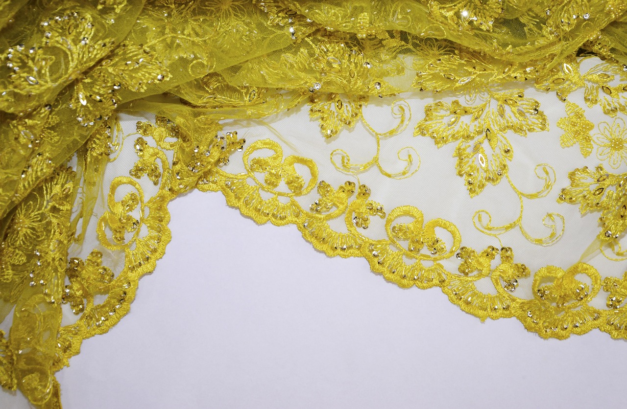 income, yellow, fabric, lacy