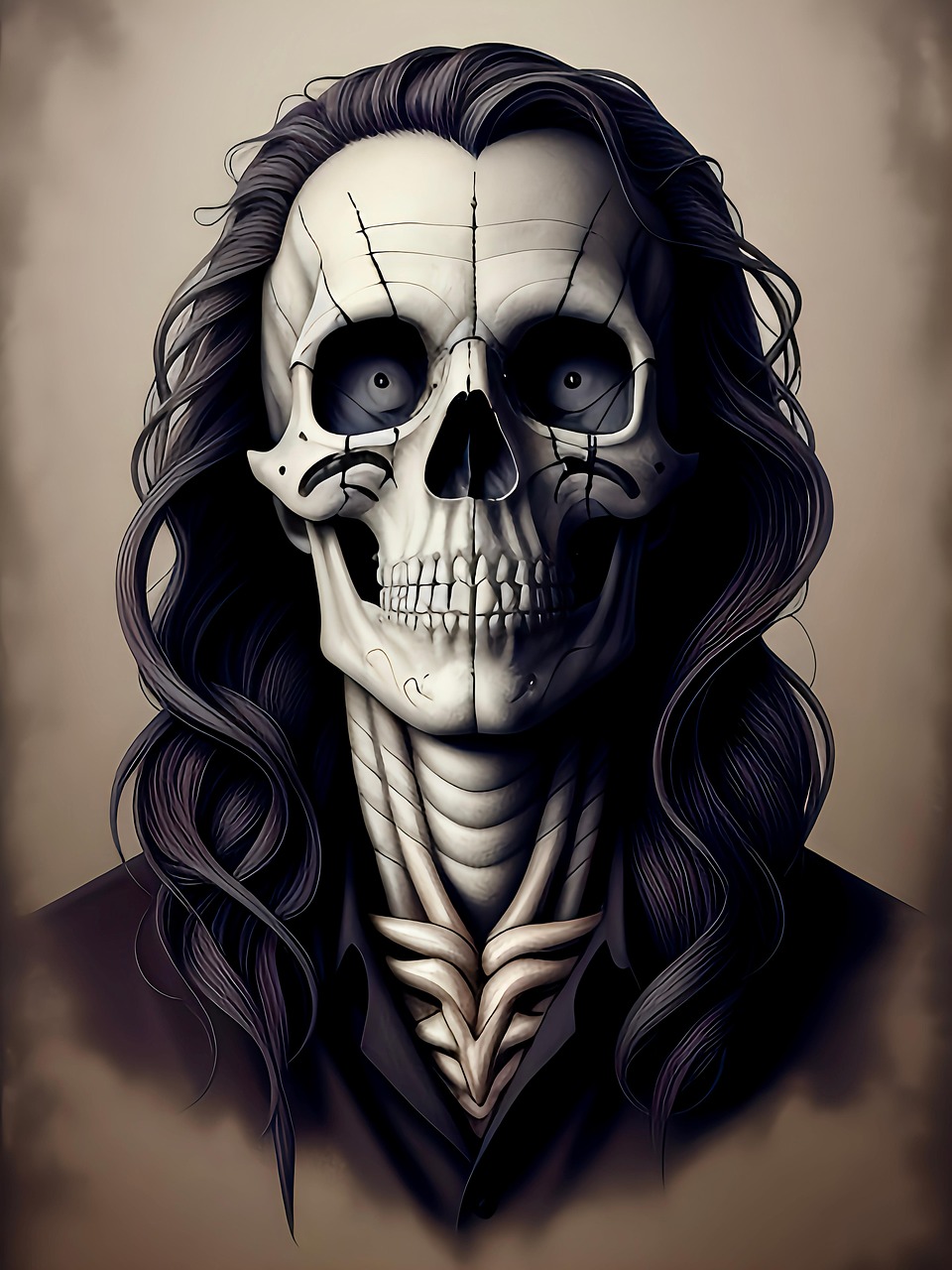 ai generated, halloween, skeleton, skull, awful, gruesome, human, horror, skull and crossbones, cult of the dead, mask
