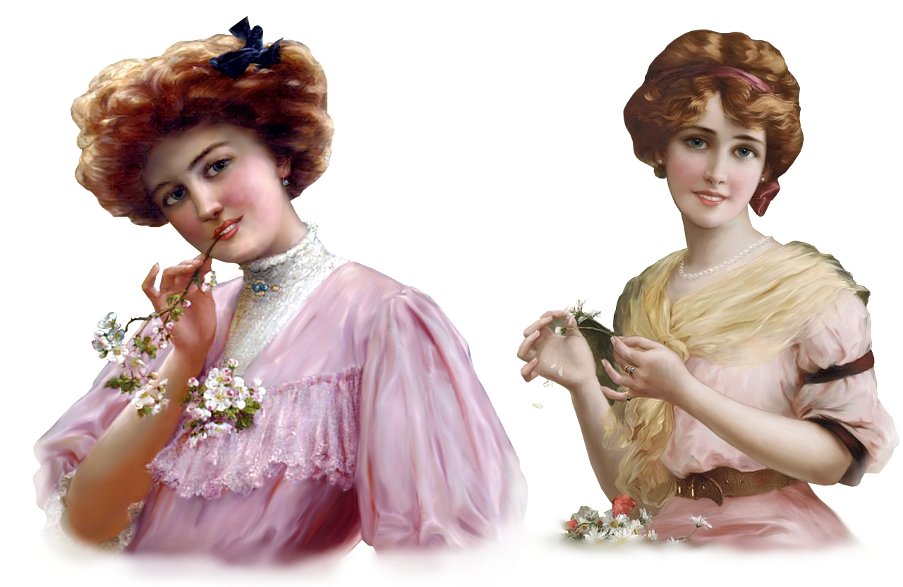 ladies, art, emile vernon, women, woman, romantic, pretty, victorian, vintage