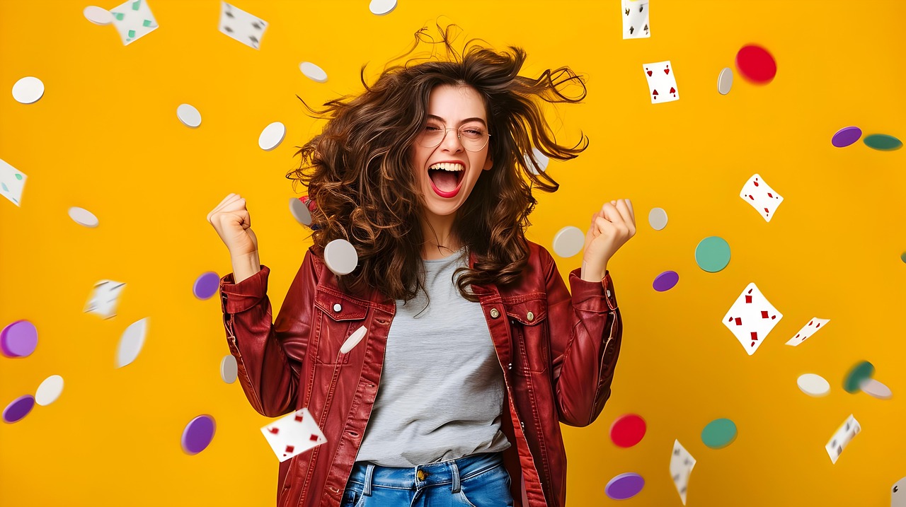ai generated, woman, winning, winner, background, wallpaper, gambling, casino, game, money, win, luck, gamble, numbers, happiness