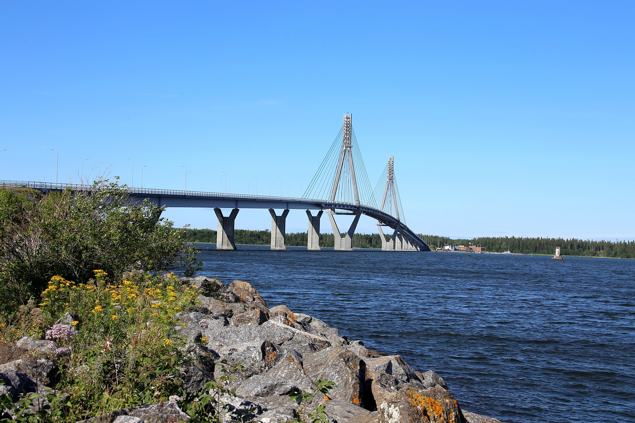 bridge, architecture, sea, replot, pori, finnish