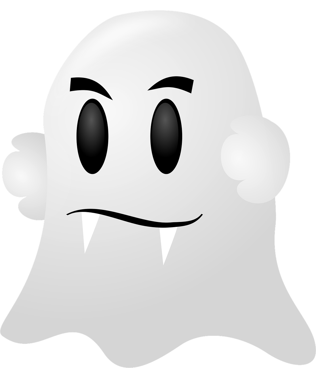 ghost, white, spooky, scary, ghostly, monster, dangerous, cute, pointed tooth