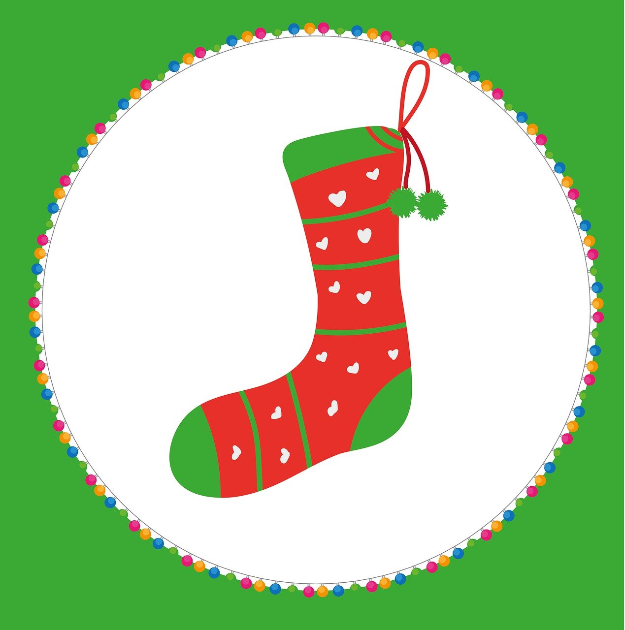 sock, christmas, decoration, stocking, garland, decorative