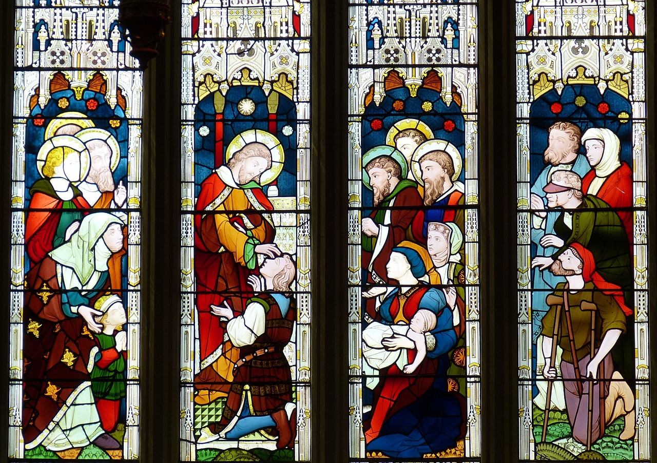 church, window, church window, stained glass, old window, faith, message, stained glass window, gothic, picture, gospel, bible, jesus, christ, healing, heal, disease, sick, with special needs, blind, disability, wonder