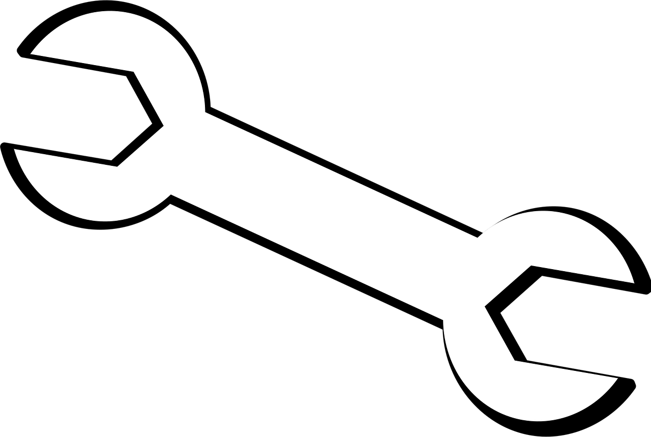 tool, wrench, spanner, outlines