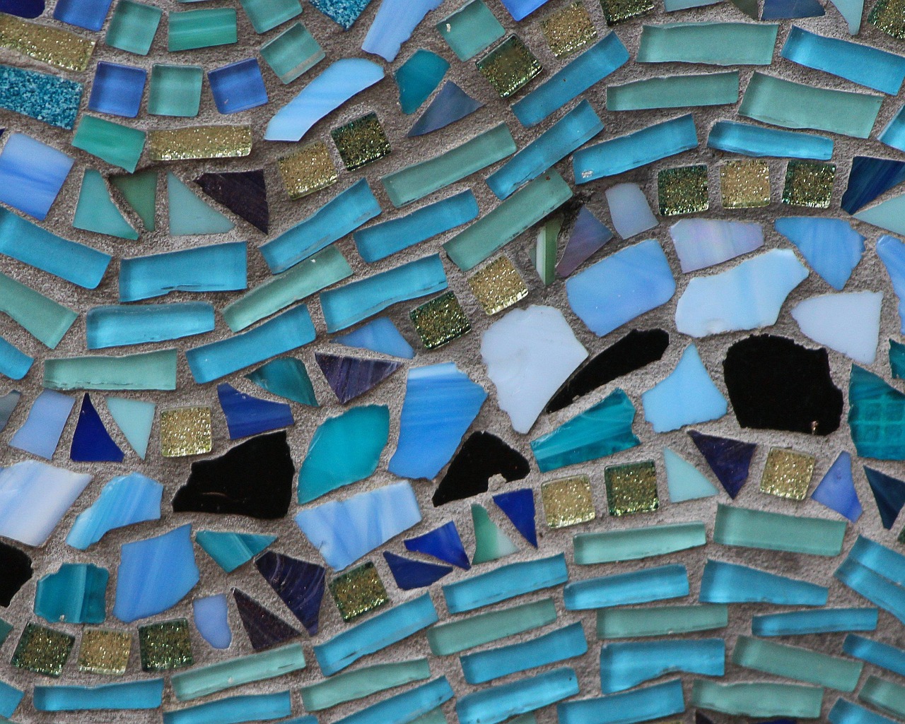 mosiac, colored glass, stone, art, pattern, grout, blue art, blue glass, blue pattern, blue glasses, blue stone