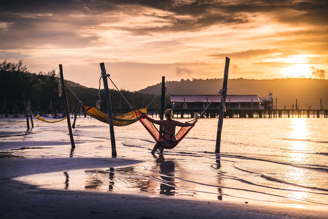 travel, tourist, cambodia, island, lake, beach, hammock, leisure, holiday, vacation, water, summer, destinations, sunlight, montana, tourism, asia