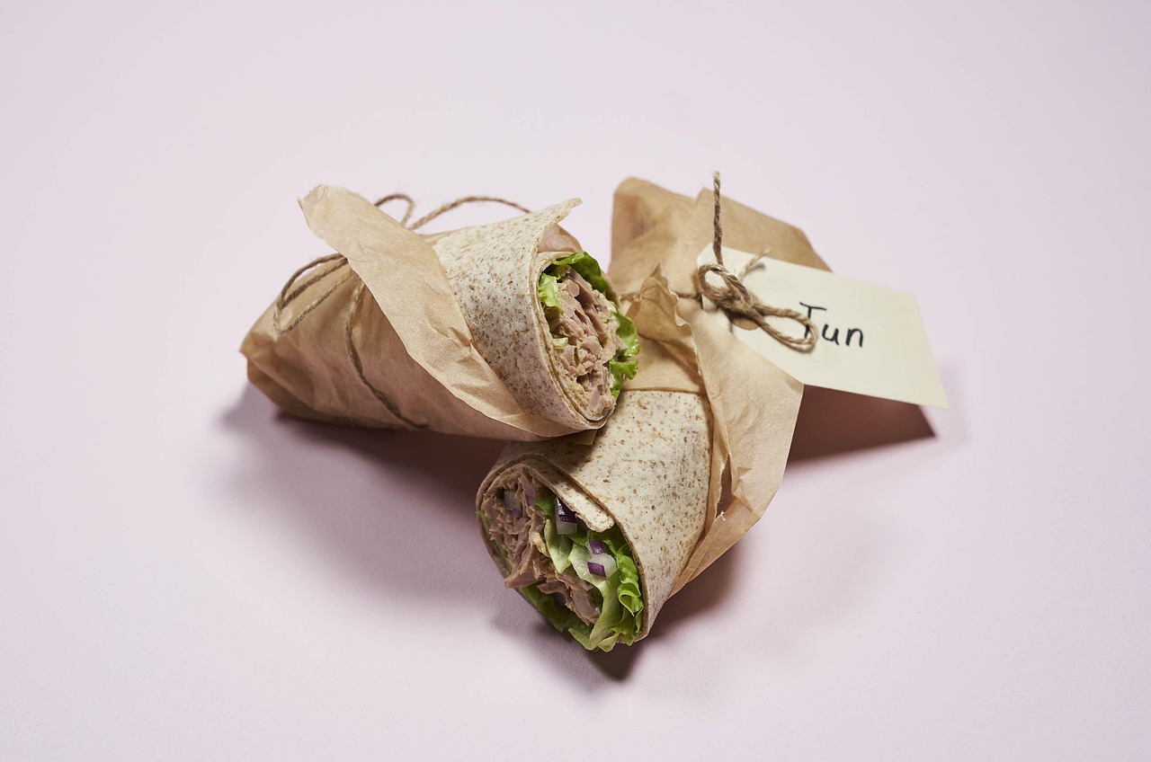 wrap, food, tuna, meal, fresh, tun