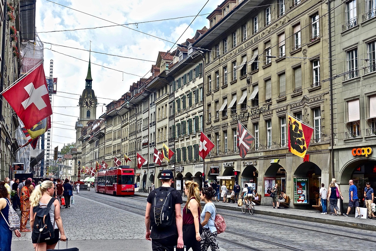 urban, streetscape, city, street, traffic, downtown, architecture, cityscape, swiss