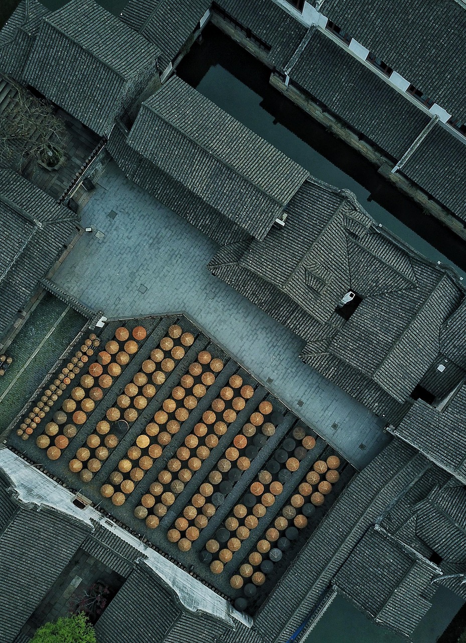 aerial photography, wuzhen, travel, structure, drone, hobby