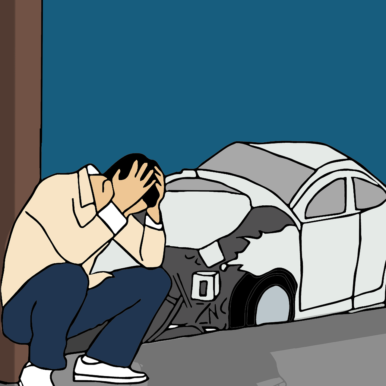 car accident, car crash, shocked, insurance, clip art, cartoon, line art