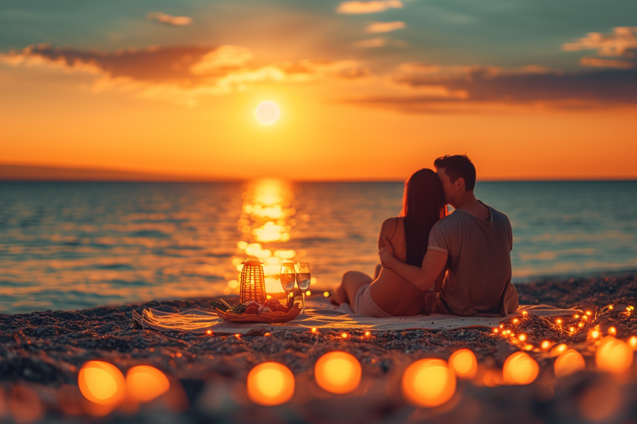 ai generated, couple, lovers, woman, man, partners, love, relationship, partnership, harmony, together, proximity, confidence, romance, joy, tenderness, beach