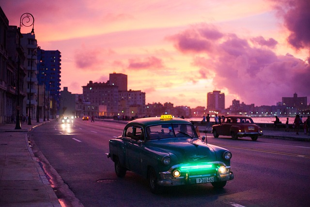 car, sunrise, havana, night, travel, tourism, cuba, old, vintage, architecture, car wallpapers, sky, nature, automobile, city, night sky, urban