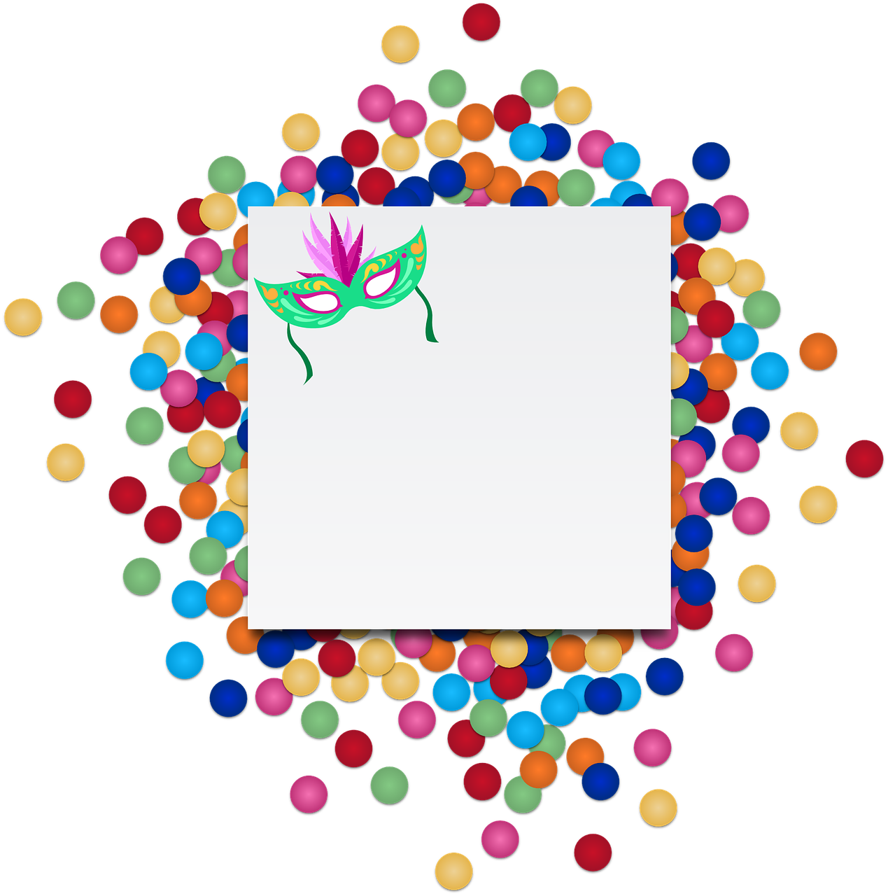 confetti, note, carnival, mask, multicoloured, coloured
