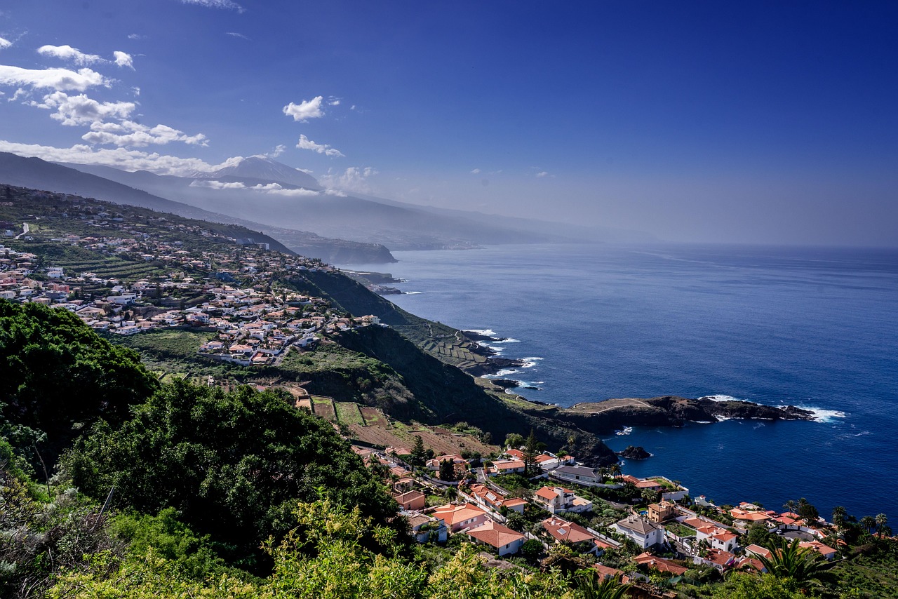 ocean, coast, island, tenerife, teide, landscape, canary