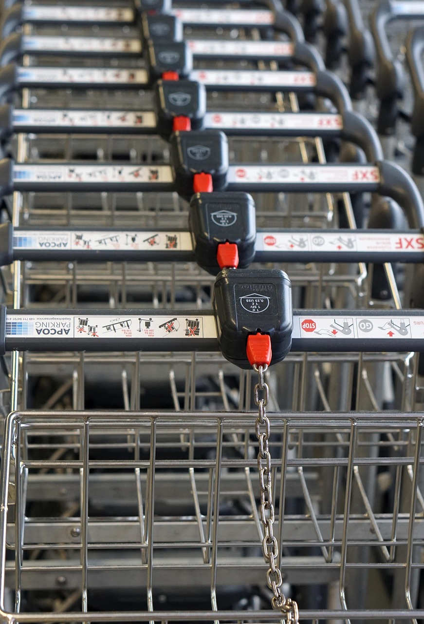 luggage cart, cart, airport, suitcase trolley, baggage cart, trolley, shopping trolley, shopping cart, transport trolley, shopping, closeup