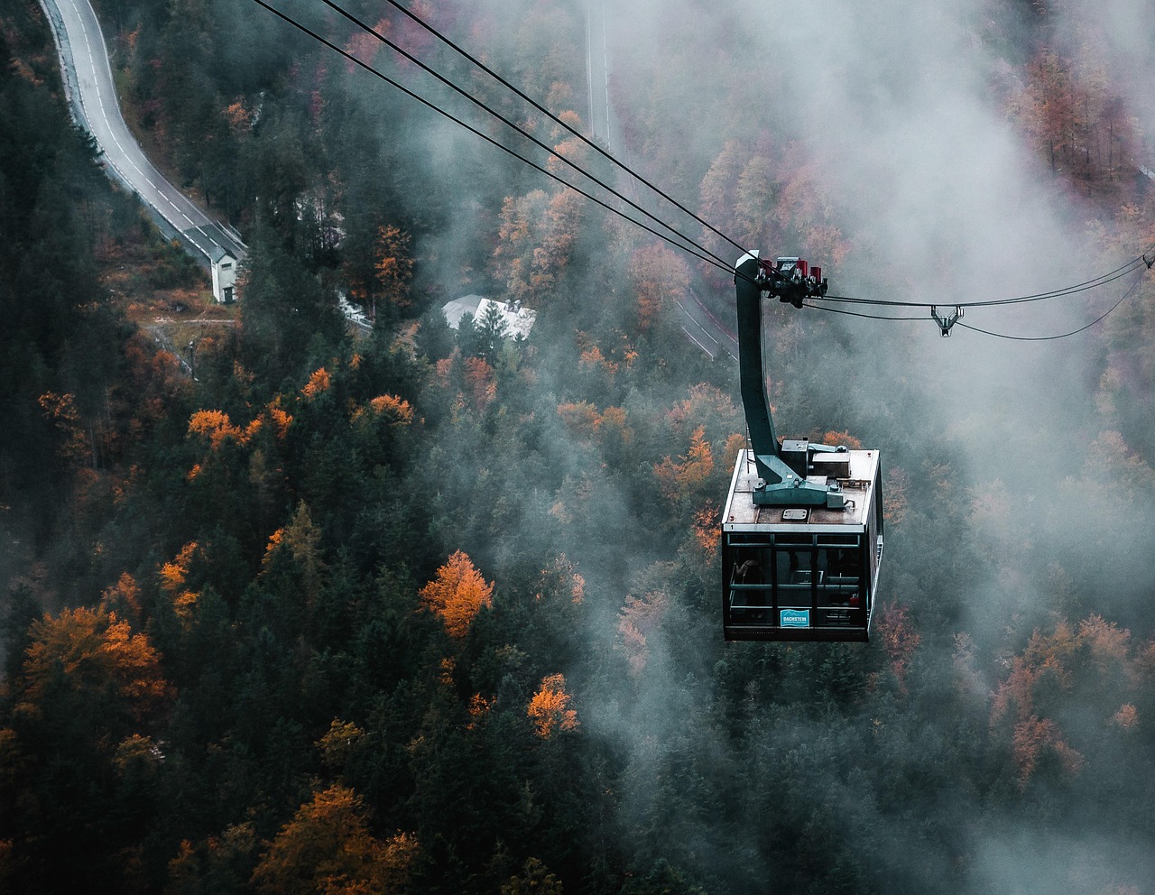 cable car, dare, rope, fall, mountains, alps, transport, tourism, austria, autumnal, dachstein, upper austria, autumn, carriage