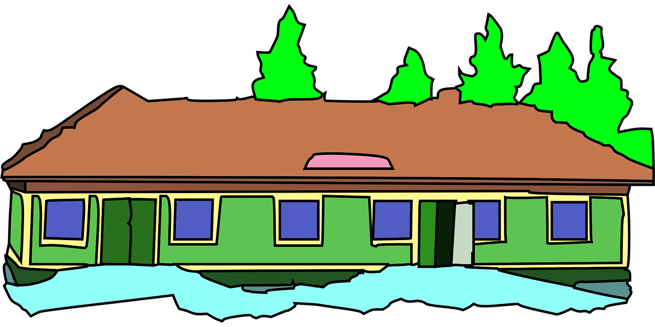 building, school, snow, real estate, house, villa, dream house