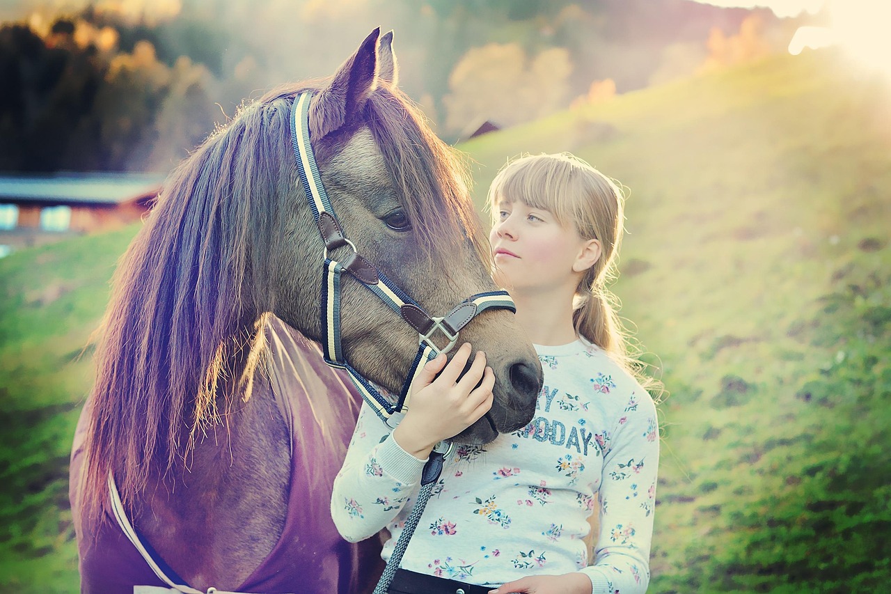 horse, pony, girl, child, mare, young, people, riding pony, german riding pony, animal, mammal, connection, friendship