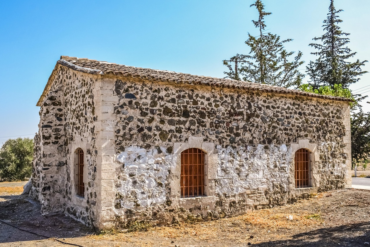 house, stone built, architecture, traditional, exterior, village, mathiatis, cyprus, brown village