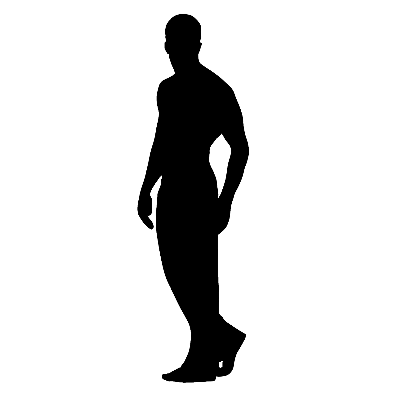 man, silhouette, walking, model, perfect