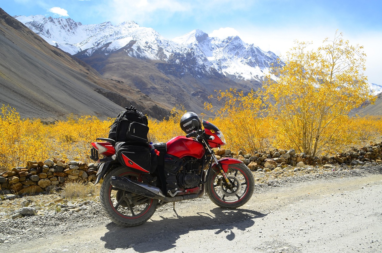 spiti, himachal pradesh, india, himalayas, motorcycle, landscape