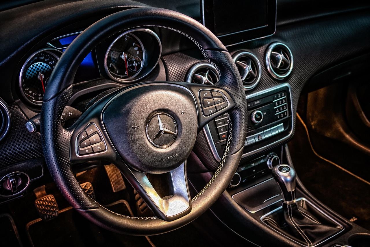 dashboard, car, vehicle, mercedes benz, steering wheel, automobile, luxury