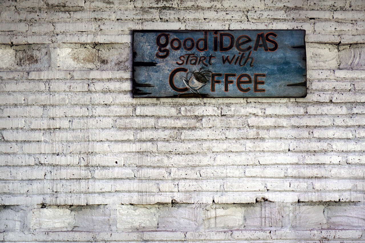 coffee, coffee wall, brick wall, wall, gray coffee, gray wall