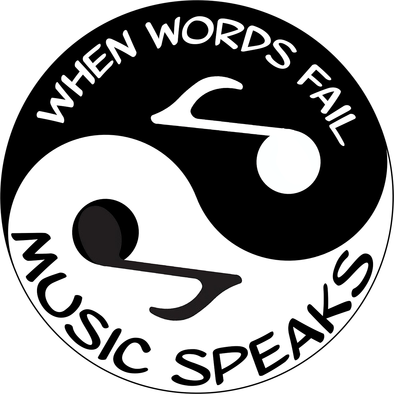 yin yang, karma, music, words, speaks, buddhism, yang, yin, religion, harmony, spiritual, symbol, balance, peace, zen, oriental, meditation, philosophy, opposite, symbolic, buddhist, religious, pair, icon