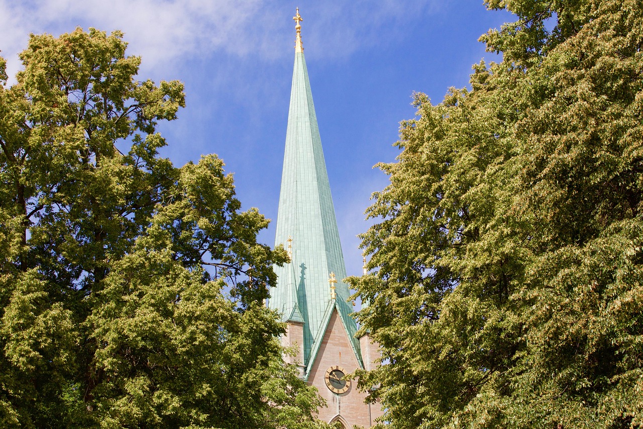 church, linköping, sweden, nature, landscape, architecture
