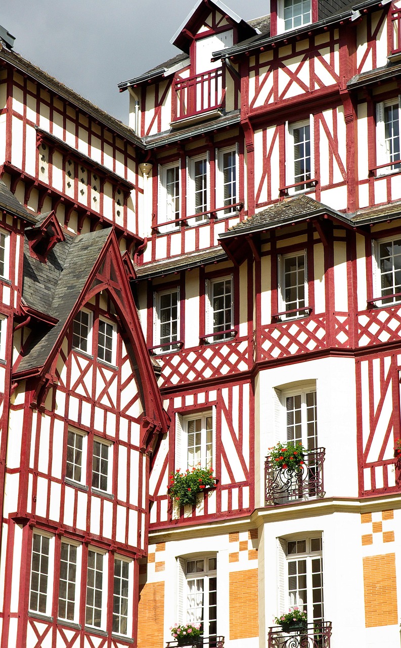 france, normandy, half-timbered houses