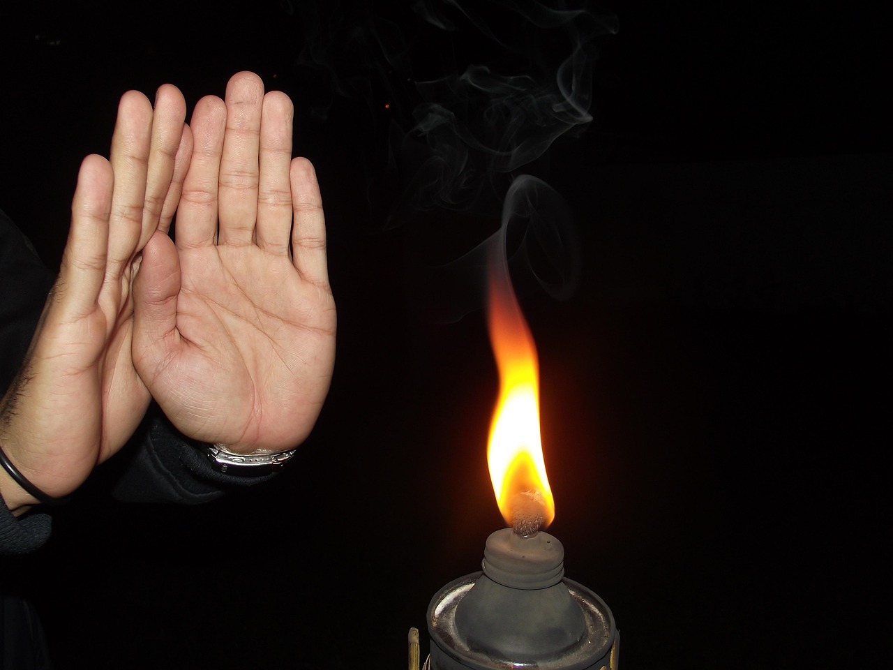 fire, wick, calls, light, illuminated, candela, environment, burning, hot, wood fire, turn on, darkness, dark, lamp, hands, heat