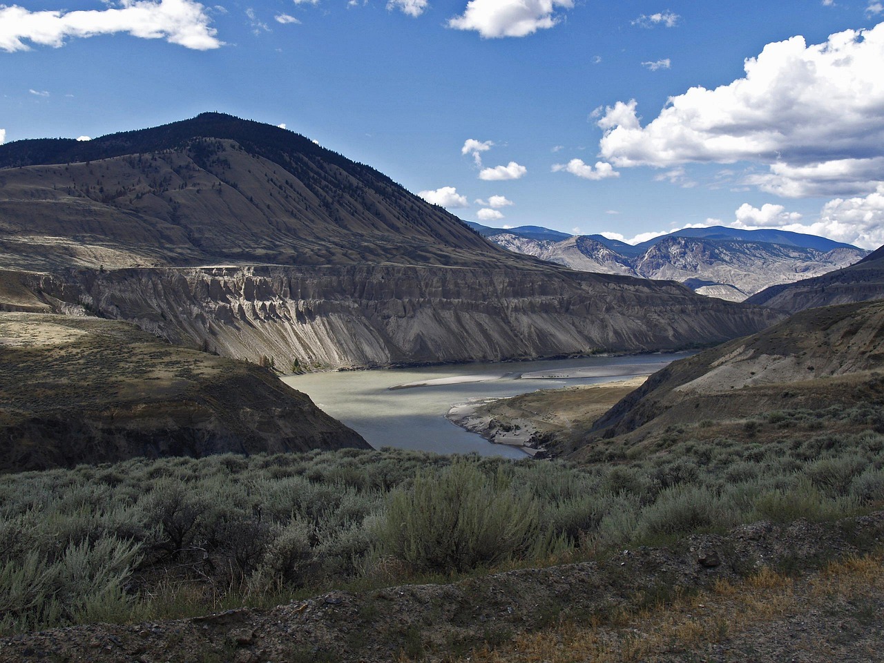 fraser river, fraser plateau, cariboo, british columbia, canada, dry, hot, scenery, landscape, nature