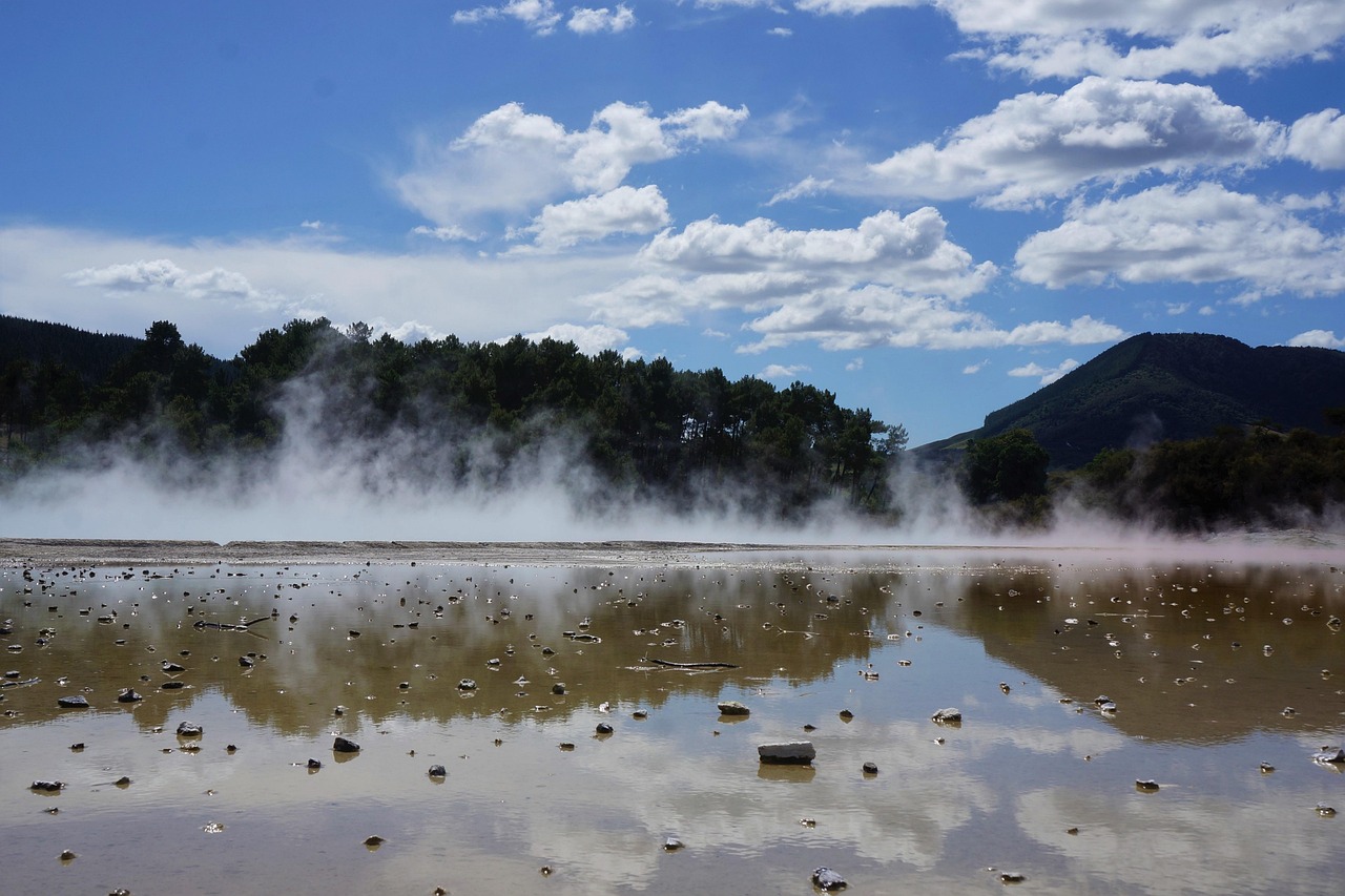 steam, volcanic, heat, geothermal, geology, energy, landscape