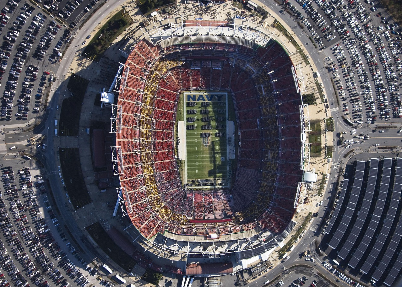 landover, maryland, fedex field, stadium, venue, architecture, aerial view, football, fans, teams, college, sports, competition