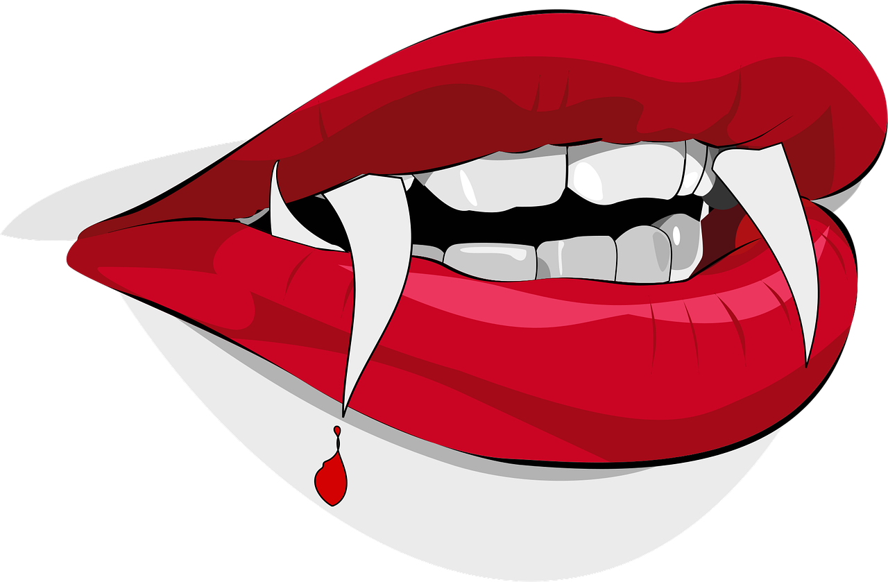 dracula, fangs, vampire, drop, lips, halloween, horror, tender, passionate, female, lipstick