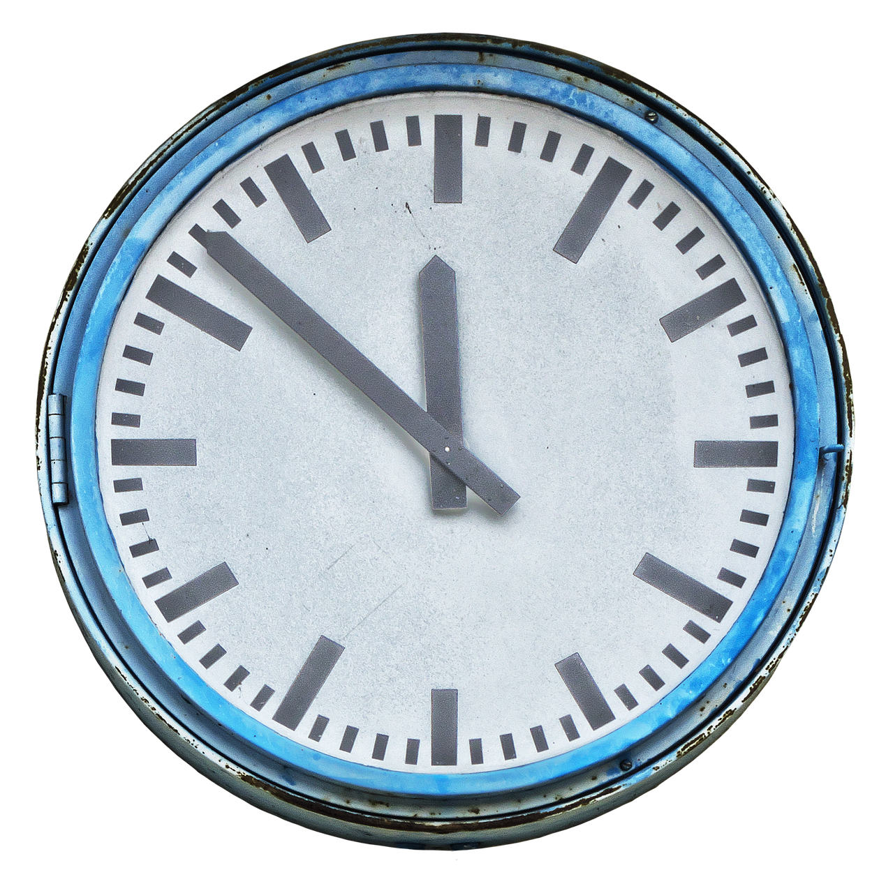 clock, station clock, clock face, time display, pointer, time, round, timepiece, minutensprunguhr, minute pulse, dcf77, radio time signal, time indication, isolated, transparent