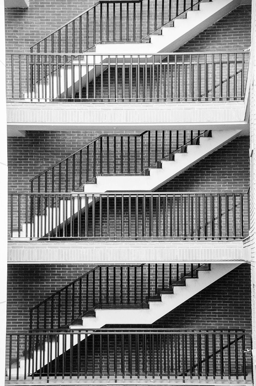 abstract, contrast, structure, architecture, construction element, staircase