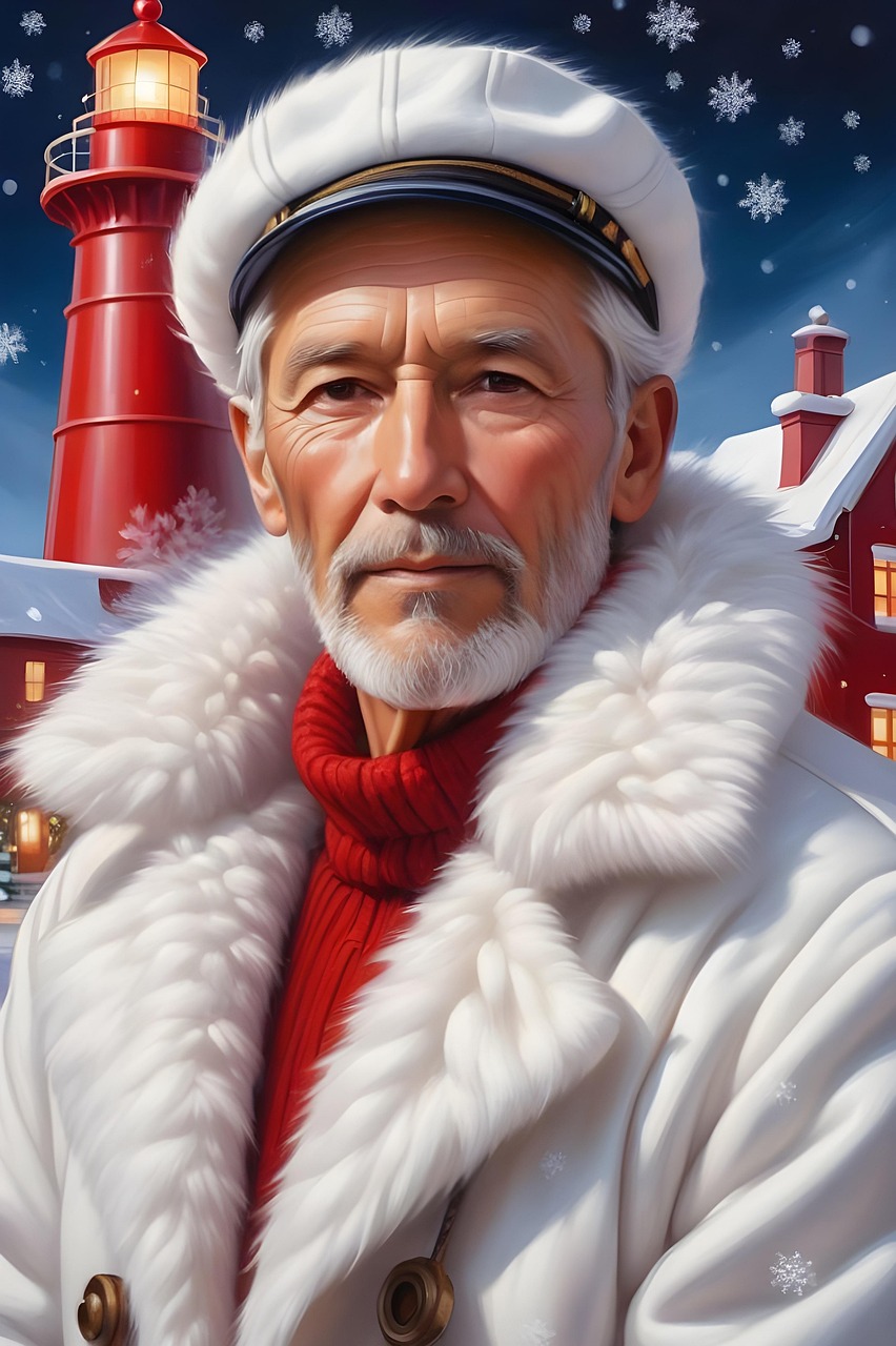 ai generated, pilot, lighthouse, christmas, archipelago