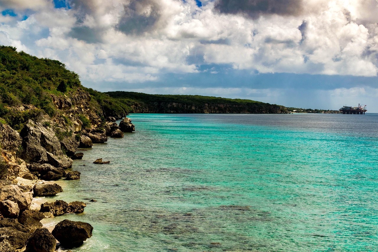 curacao, caribbean, landscape, beach, lover's beach, willemstad, banda abao, holiday, nature, water, playa, island, summer, sea, ocean, rocks, stone, blue