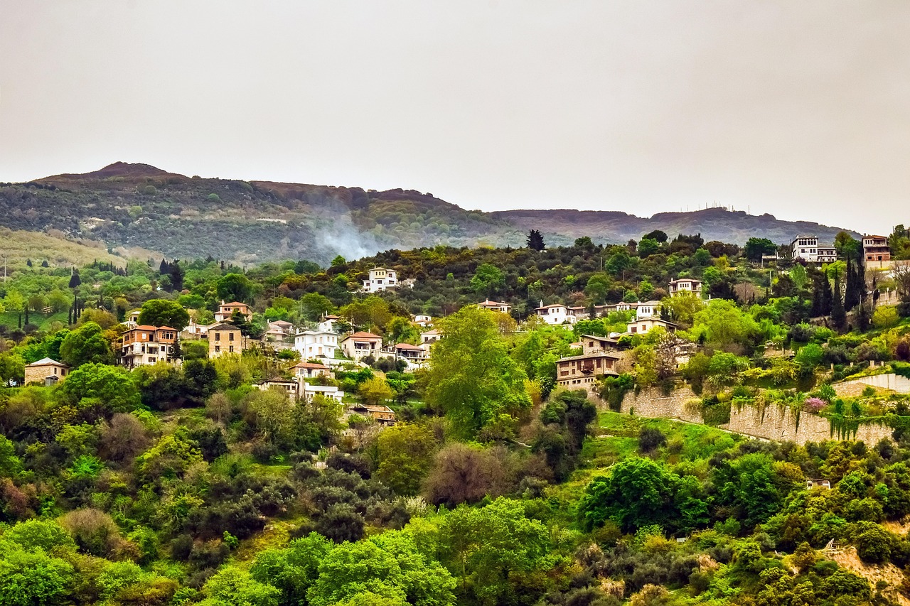 greece, pelio, stagiates, village, architecture, traditional, mediterranean, houses, travel, landscape, magnesia
