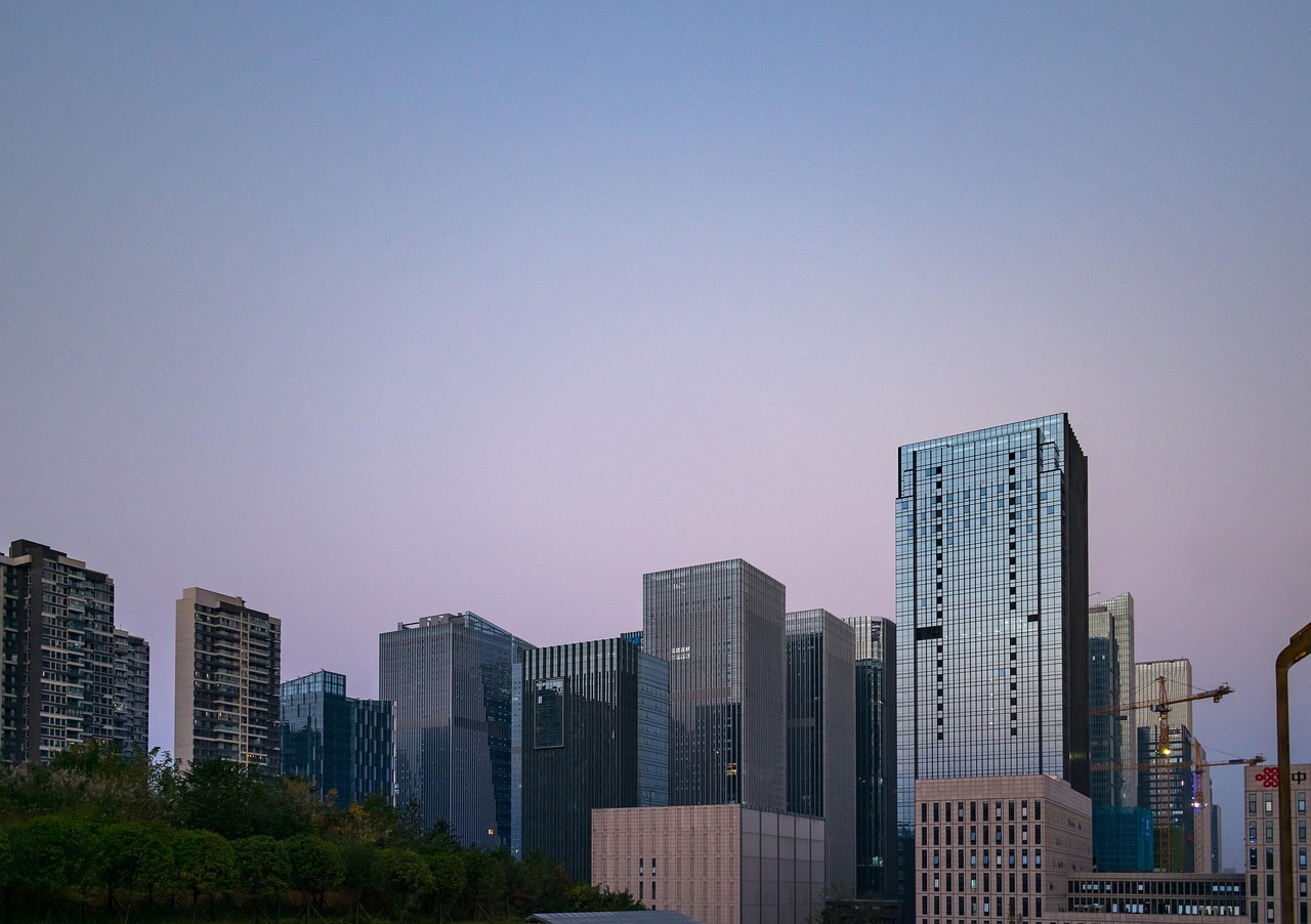 guizhou, guiyang, zhongtian exhibition city, guizhou city, view mountain lakes, building, high rise buildings, office building